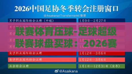 联赛体育压球-足球超级联赛球盘买球:2026赛季深度解析与实战技巧 联赛体育压球-足球超级联赛球盘买球:2026赛季深度解析与实战技巧